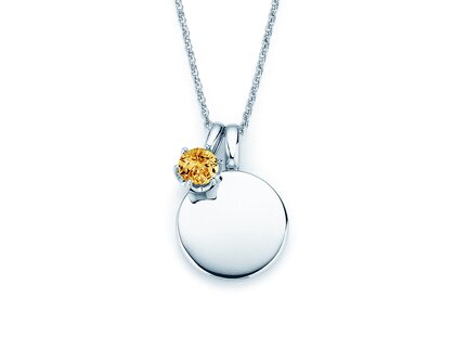 Geburtsstein-Anhänger Lea November in Silber 925/- mit Citrin 0,50ct