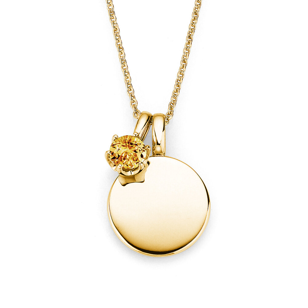 Geburtsstein-Anhänger Lea November in 14K Gelbgold mit Citrin 0,50ct
