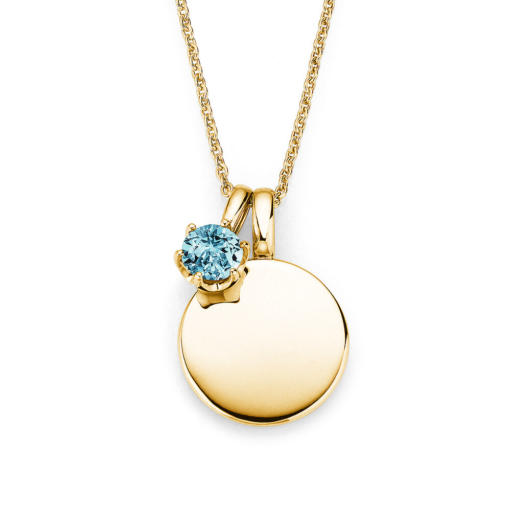 Geburtsstein-Anhänger Lea Dezember in 14K Gelbgold mit Blautopas 0,50ct
