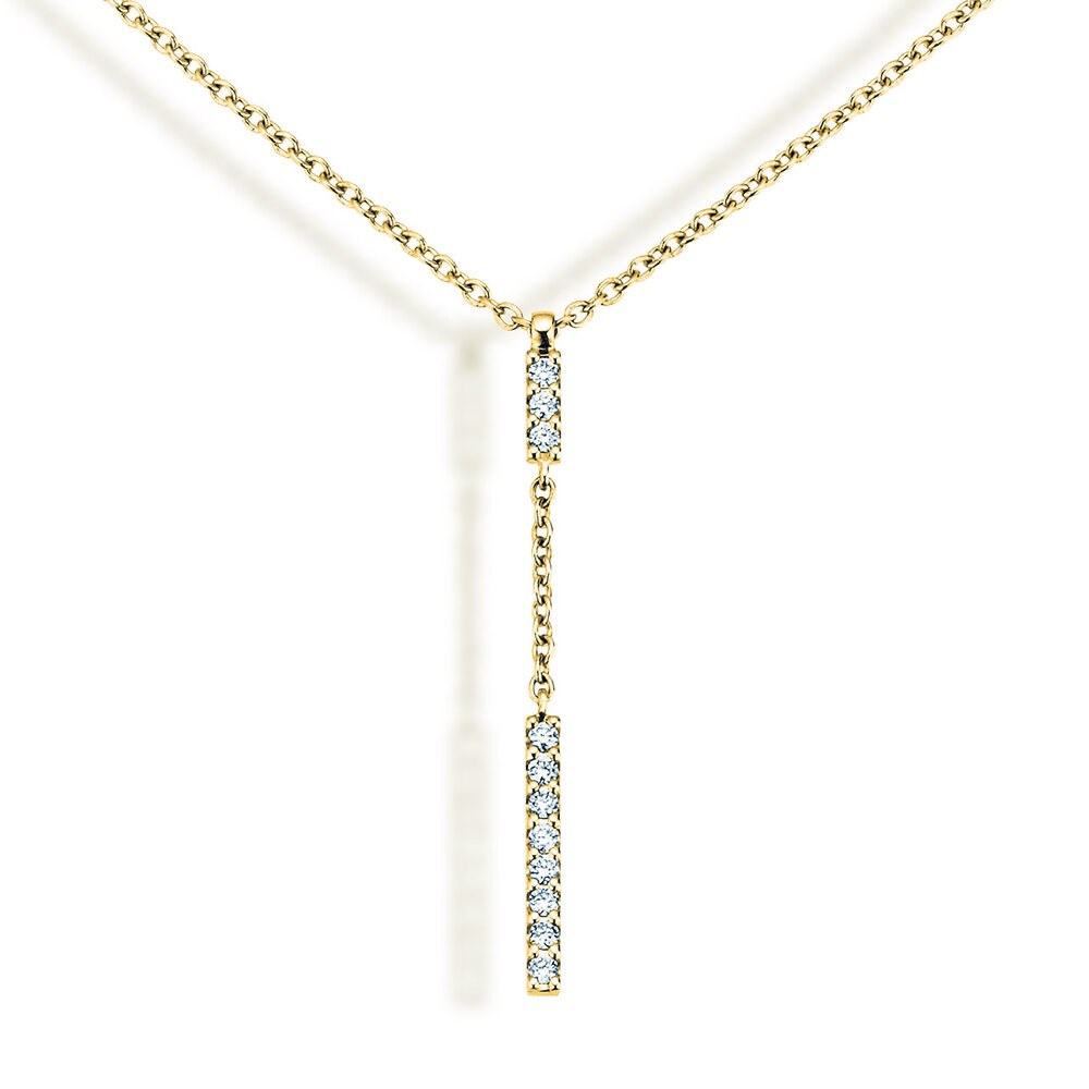 Halskette Lilly in 18K Gelbgold mit Diamanten 0,11ct G/SI, 42cm
