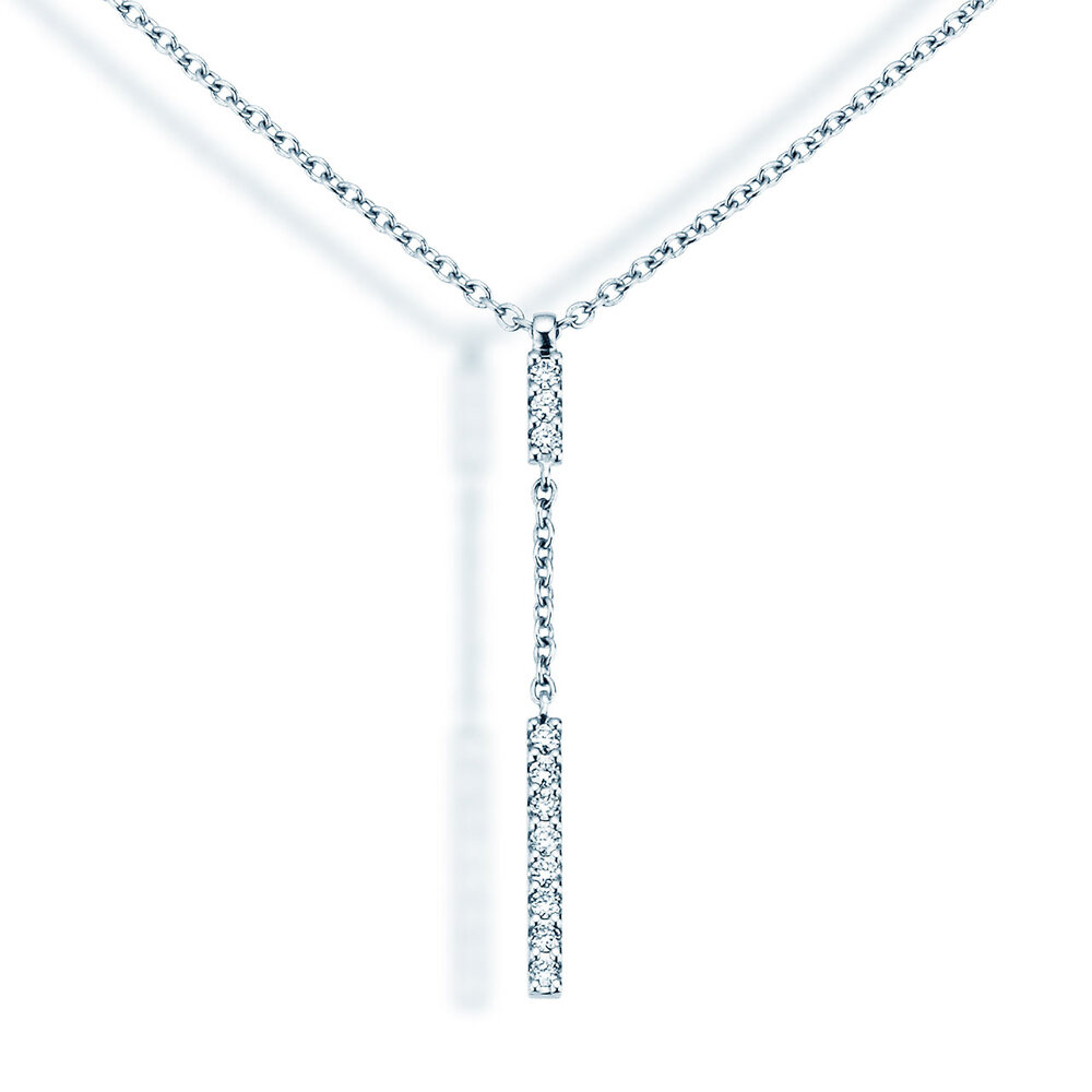 Halskette Lilly in 14K Weißgold mit Diamanten 0,06ct G/SI, 42cm