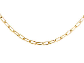 Halskette Paper Clip Oval in Gelbgold