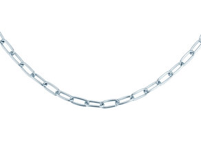 Halskette Paper Clip Oval in Silber
