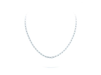 Halskette Paper Clip Oval in Weißgold