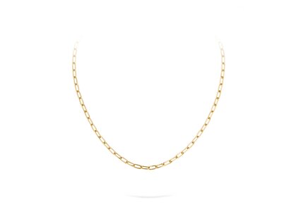 Halskette Paper Clip Oval in Gelbgold