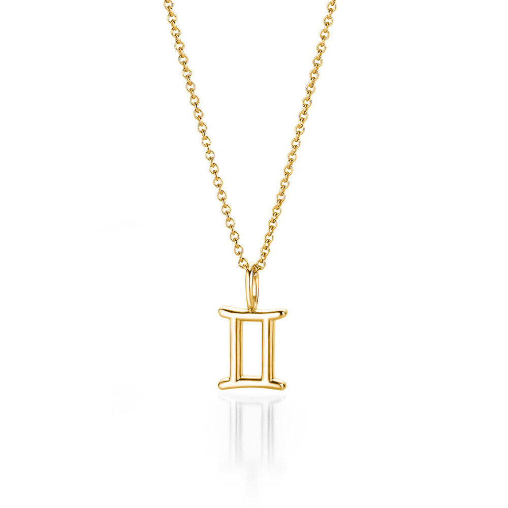 Sternzeichen-Anhänger Zwillinge in 14K Gelbgold