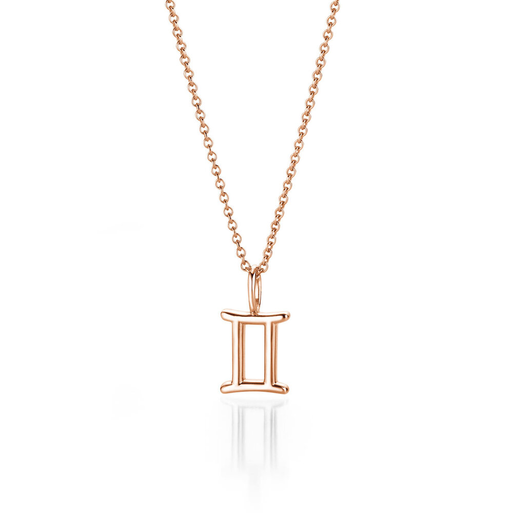 Sternzeichen-Anhänger Zwillinge in 18K Roségold