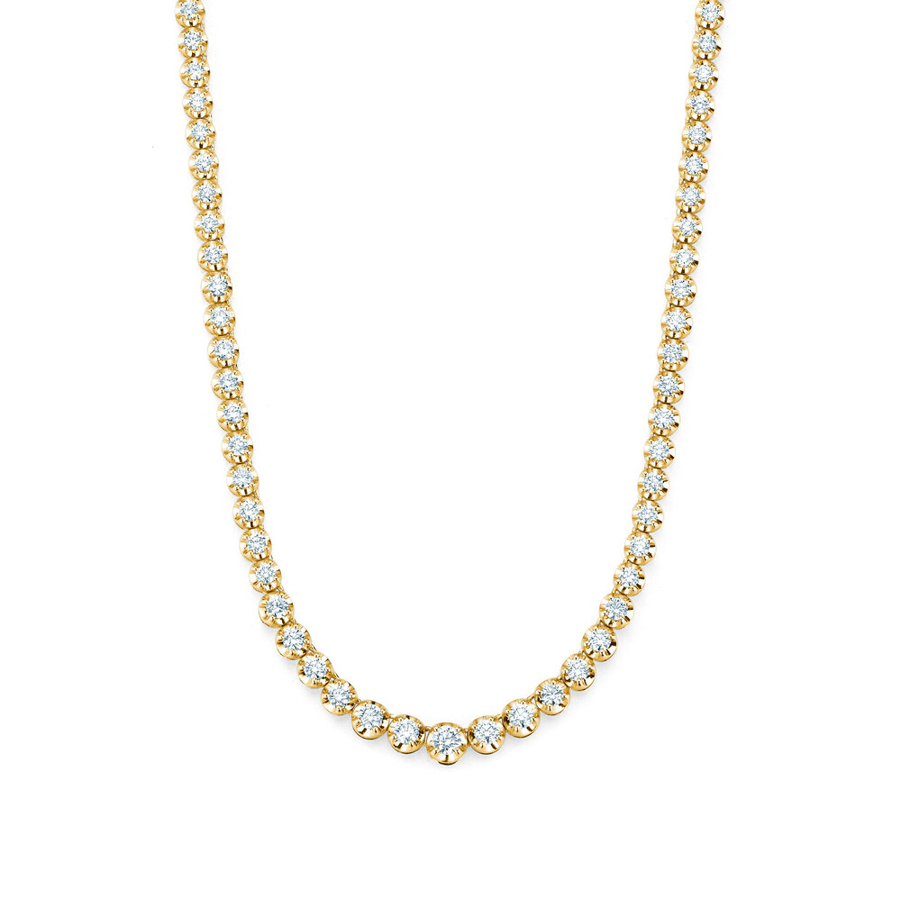 Tennis-Collier Classic in 18K Gelbgold mit Diamanten 4,35 G/SI