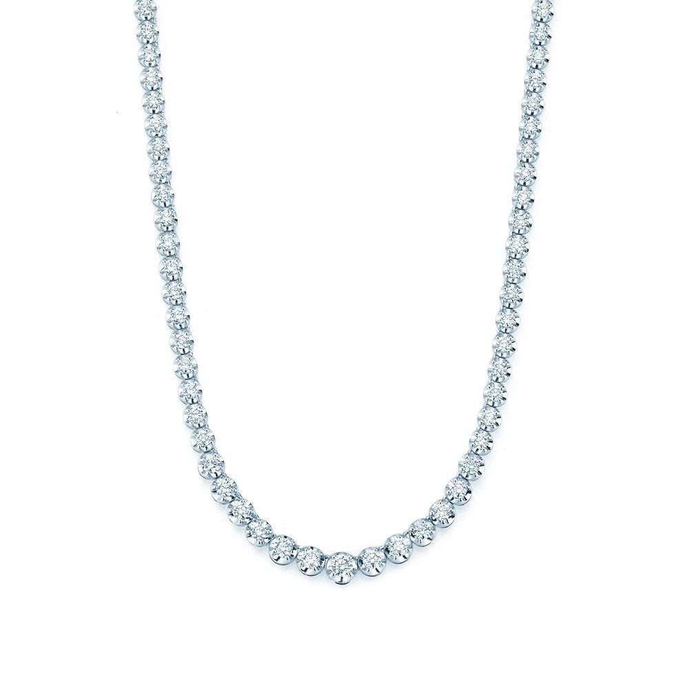 Tennis-Collier Classic in 18K Weißgold mit Diamanten 2,97 G/SI