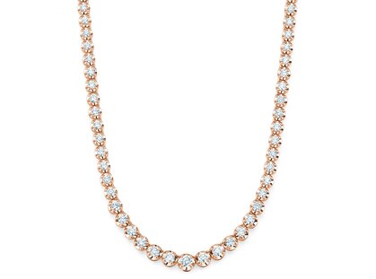 Tennis-Collier Classic in 18K Roségold mit Diamanten 2,97 G/SI