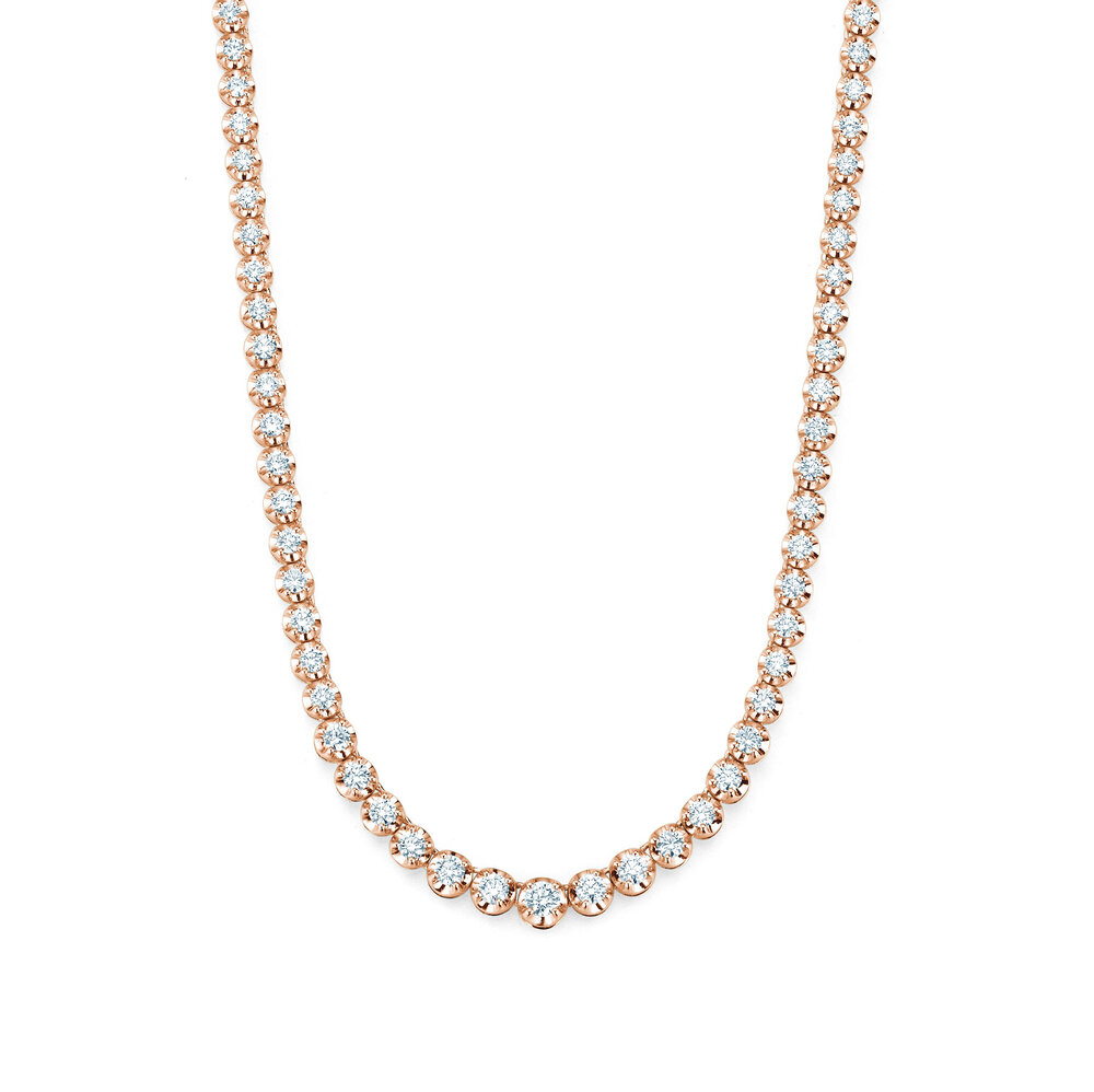 Tennis-Collier Classic in 18K Roségold mit Diamanten 4,35 G/SI
