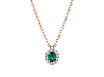 Anhänger Windsor in 18K Roségold mit Smaragd 0,60ct und Diamanten 0,12ct