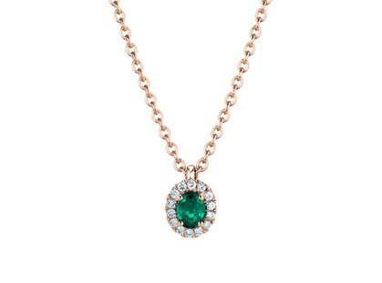 Anhänger Windsor in 18K Roségold mit Smaragd 0,60ct und Diamanten 0,12ct