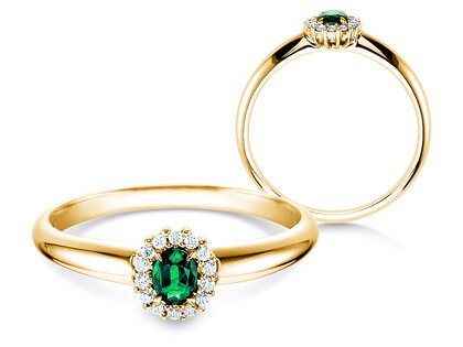 Farbsteinring Jolie in Gelbgold