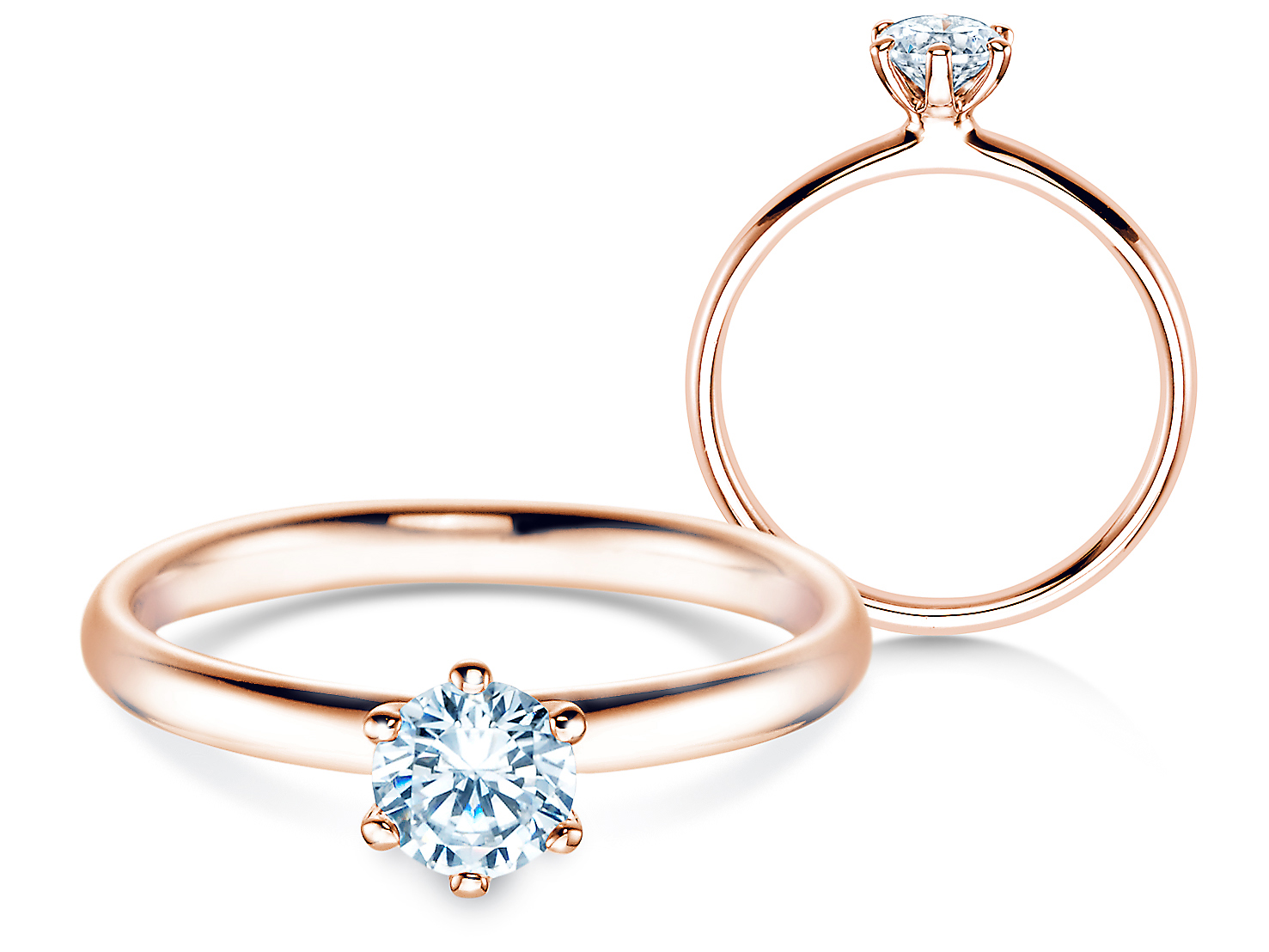 Solitärring Classic 6 in Roségold