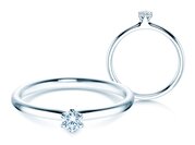 Solitärring Classic 6 in Silber 925/- mit Diamant 0,10ct G/SI