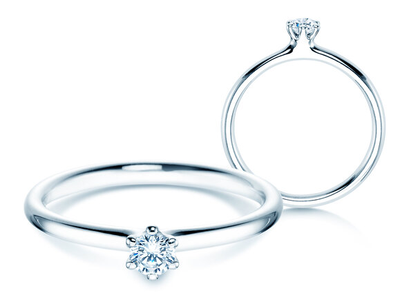 Solitärring Classic 6 in Platin 950/-