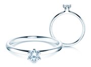 Solitärring Classic 6 in 9K Weißgold mit Diamant 0,25ct