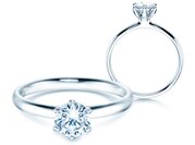 Solitärring Classic 6 in 9K Weißgold mit Diamant 0,75ct