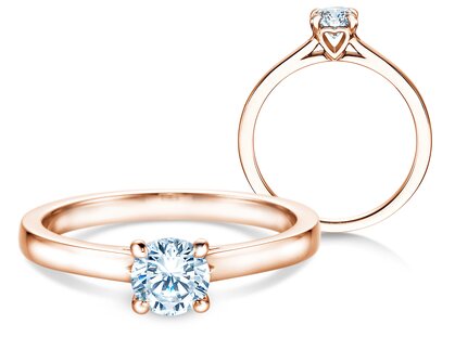 Solitärring Romance in 18K Roségold mit Diamant 0,60ct G/SI