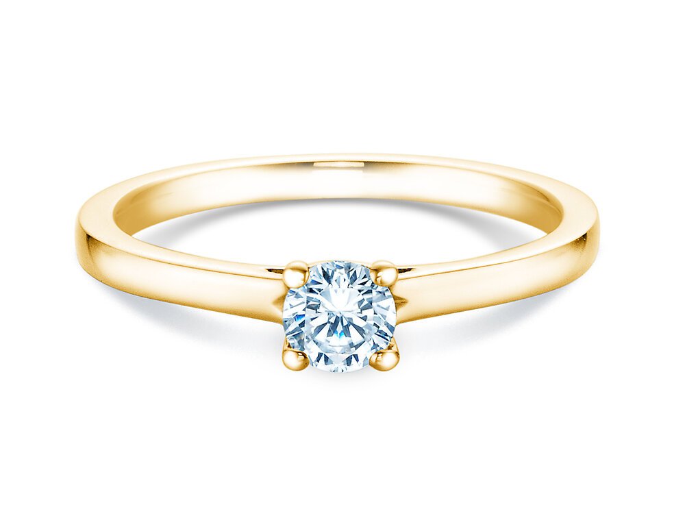 Solitärring Romance in 14K Gelbgold mit Diamant 0,30ct G/SI