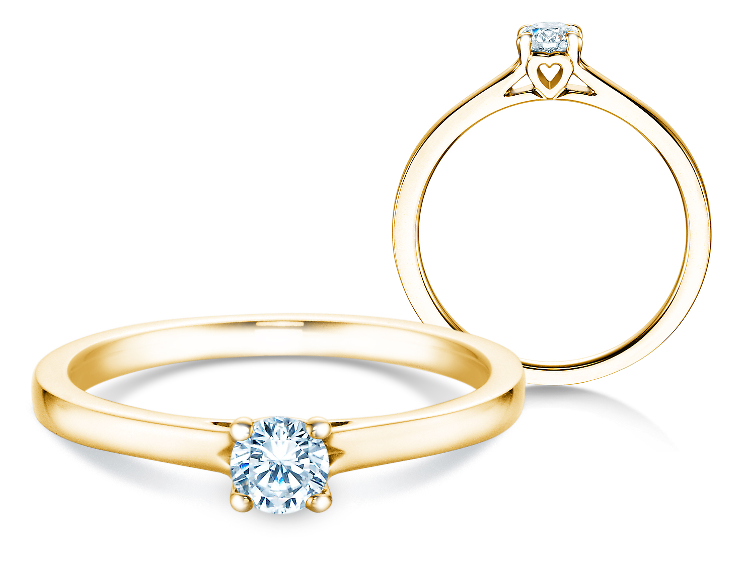 Solitärring Romance in Gelbgold
