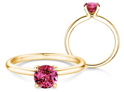 Geburtsstein-Ring Classic 4 Januar in 9K Gelbgold mit Granat 1,00ct