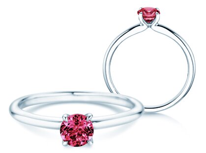 Geburtsstein-Ring Classic 4 Januar in 9K Weißgold mit Granat 0,50ct