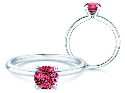 Geburtsstein-Ring Classic 4 Januar in 9K Weißgold mit Granat 1,00ct