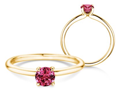 Geburtsstein-Ring Classic 4 Januar in 14K Gelbgold mit Granat 0,50ct