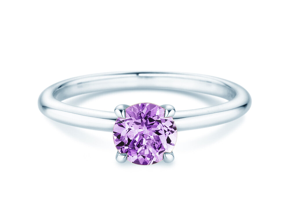 Geburtsstein-Ring Classic 4 Februar in 14K Weißgold mit Amethyst 1,00ct