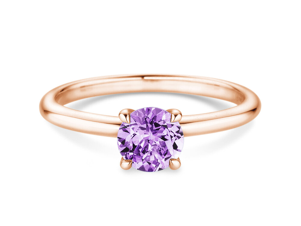 Geburtsstein-Ring Classic 4 Februar in 9K Roségold mit Amethyst 1,00ct