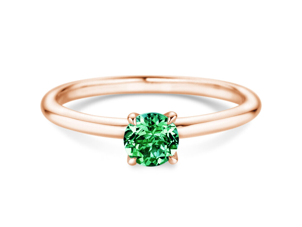 Geburtsstein-Ring Classic 4 Mai in 14K Roségold mit Smaragd 0,50ct