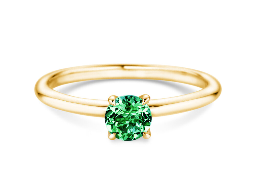 Geburtsstein-Ring Classic 4 Mai in 9K Gelbgold mit Smaragd 0,50ct