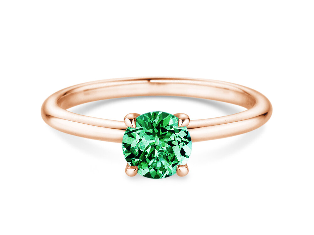 Geburtsstein-Ring Classic 4 Mai in 9K Roségold mit Smaragd 1,00ct