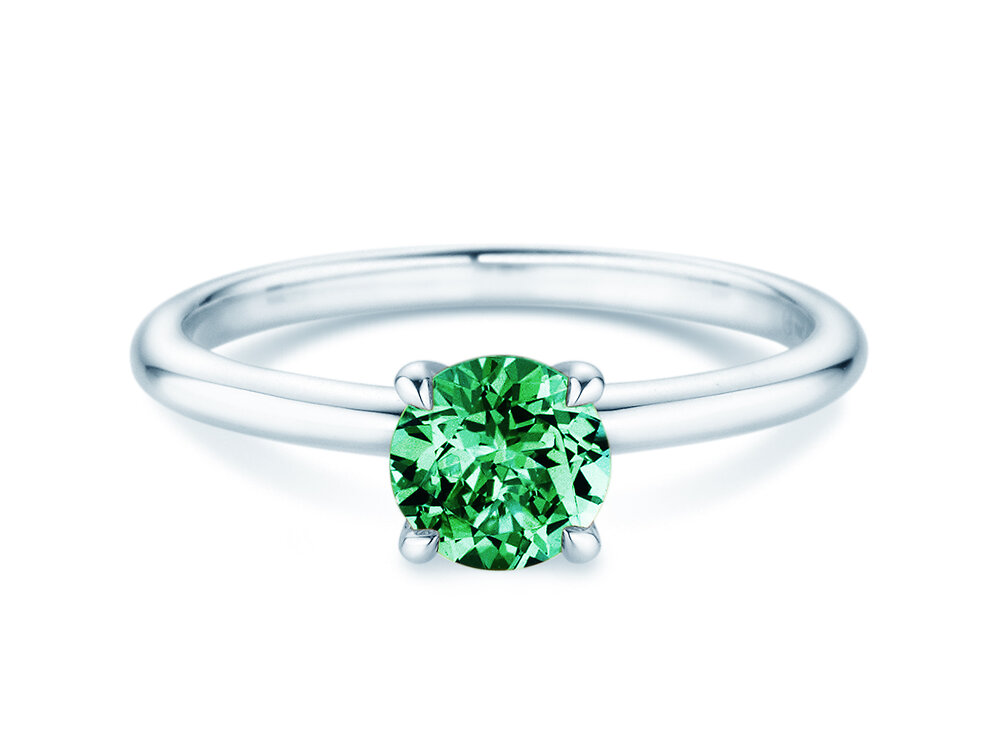 Geburtsstein-Ring Classic 4 Mai in 14K Weißgold mit Smaragd 1,00ct