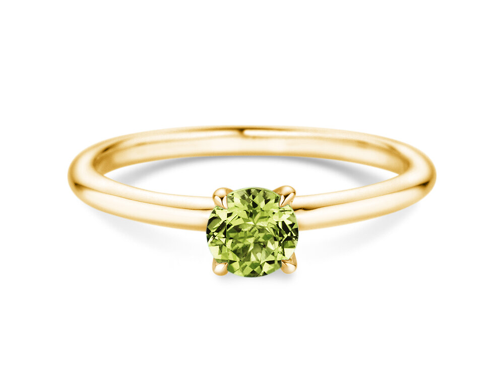 Geburtsstein-Ring Classic 4 August in 9K Gelbgold mit Peridot 0,50ct