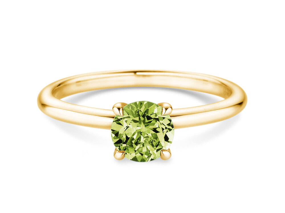 Geburtsstein-Ring Classic 4 August in 14K Gelbgold mit Peridot 1,00ct