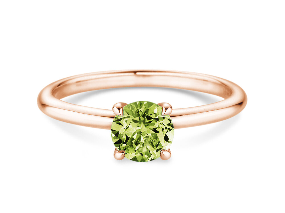 Geburtsstein-Ring Classic 4 August in 9K Roségold mit Peridot 1,00ct