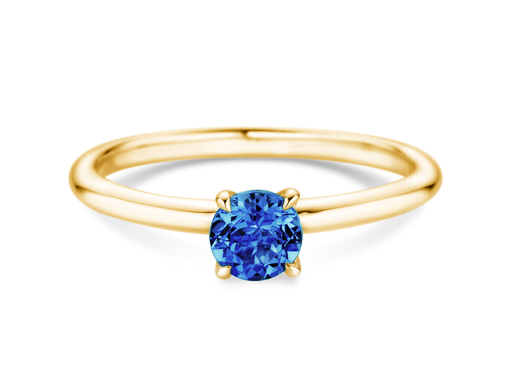 Geburtsstein-Ring Classic 4 September in 9K Gelbgold mit Saphir 0,50ct