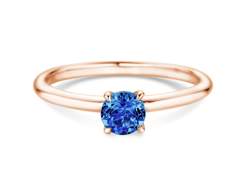 Geburtsstein-Ring Classic 4 September in 14K Roségold mit Saphir 0,50ct
