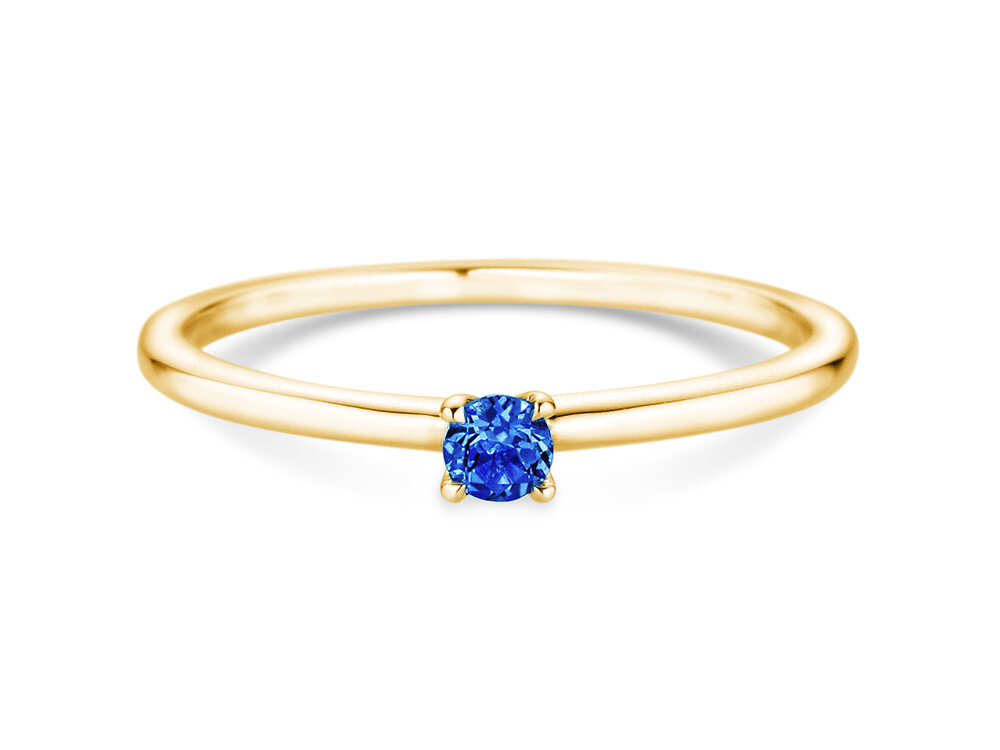 Geburtsstein-Ring Classic 4 September in 9K Gelbgold mit Saphir 0,10ct