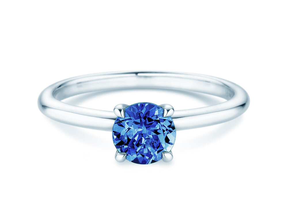 Geburtsstein-Ring Classic 4 September in 14K Weißgold mit Saphir 1,00ct