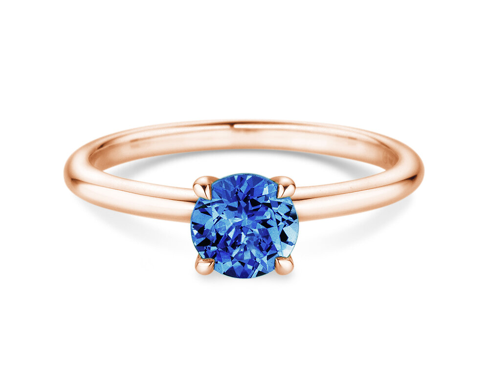 Geburtsstein-Ring Classic 4 September in 14K Roségold mit Saphir 1,00ct