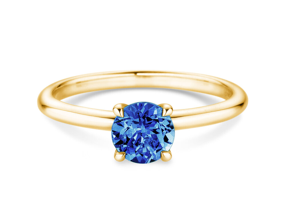 Geburtsstein-Ring Classic 4 September in 14K Gelbgold mit Saphir 1,00ct