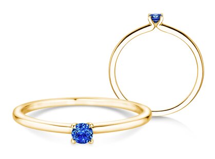 Geburtsstein-Ring Classic 4 September in 9K Gelbgold mit Saphir 0,10ct