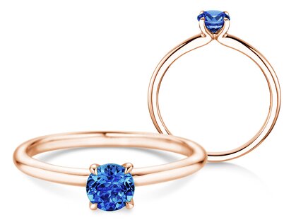 Geburtsstein-Ring Classic 4 September in 14K Roségold mit Saphir 0,50ct