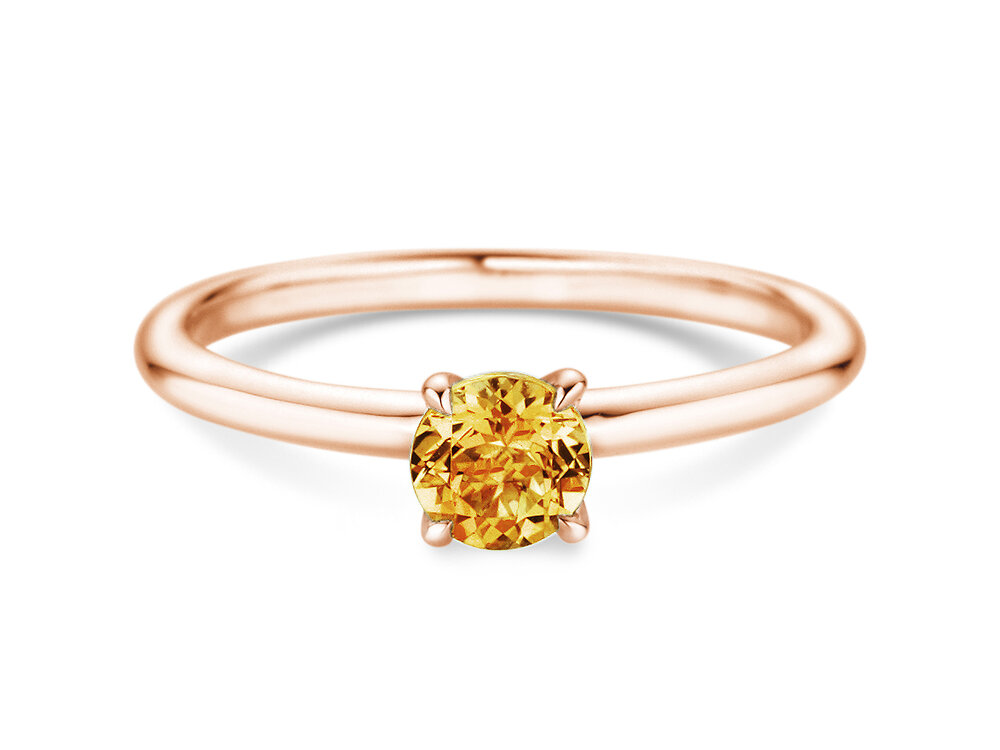 Geburtsstein-Ring Classic 4 November in 14K Roségold mit Citrin 0,50ct