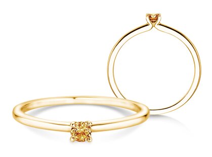 Geburtsstein-Ring Classic 4 November in 9K Gelbgold mit Citrin 0,10ct