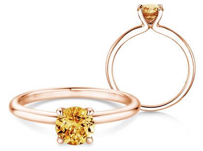 Geburtsstein-Ring Classic 4 November in 9K Roségold mit Citrin 1,00ct